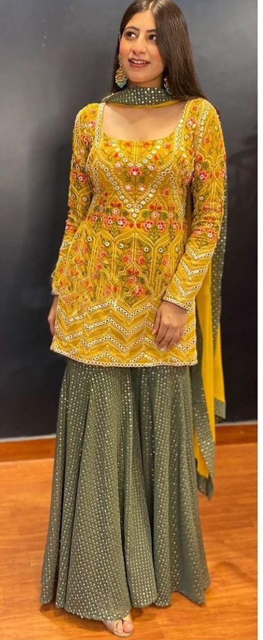 Exclusive Yellow Sharara suit by Women