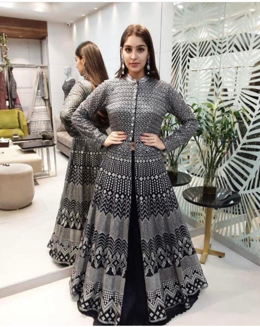 Beautiful Black Color Top With Lehenga