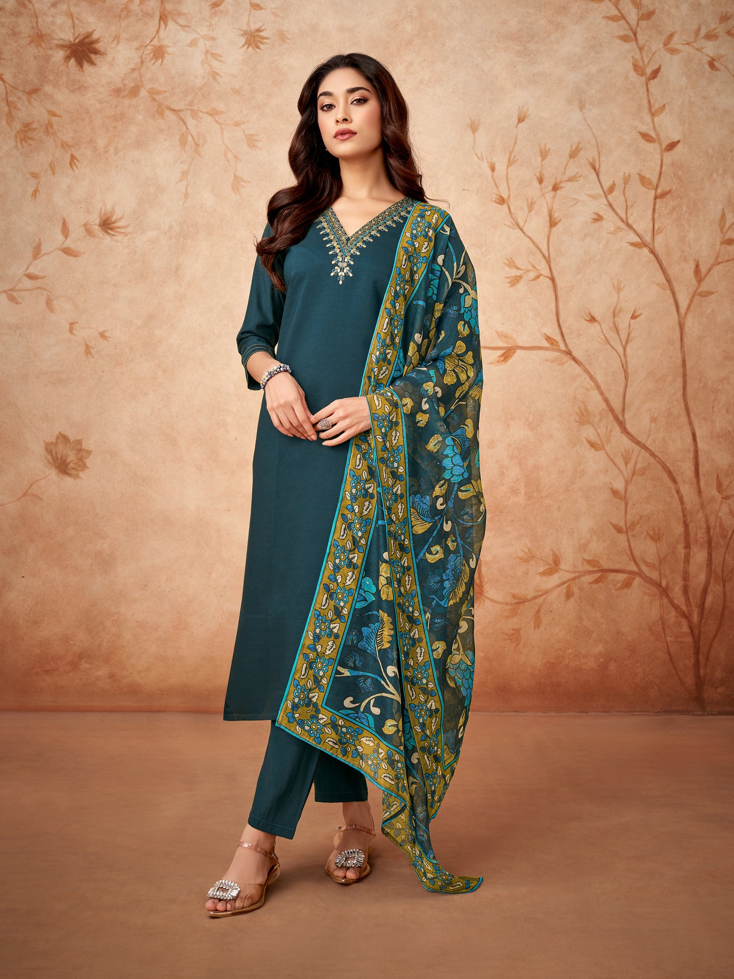 Women"s Embroidery Straight Kurta Pant With Dupatta