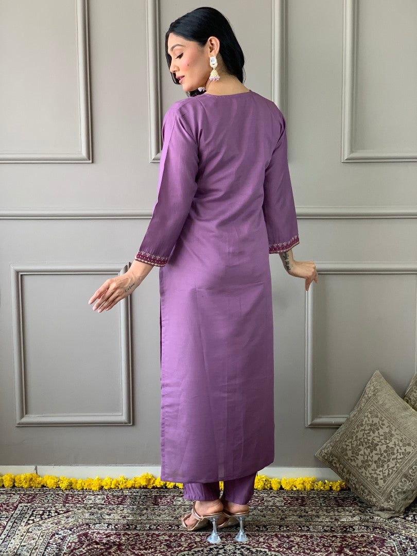 PURPLE  COLOR KURTA SET