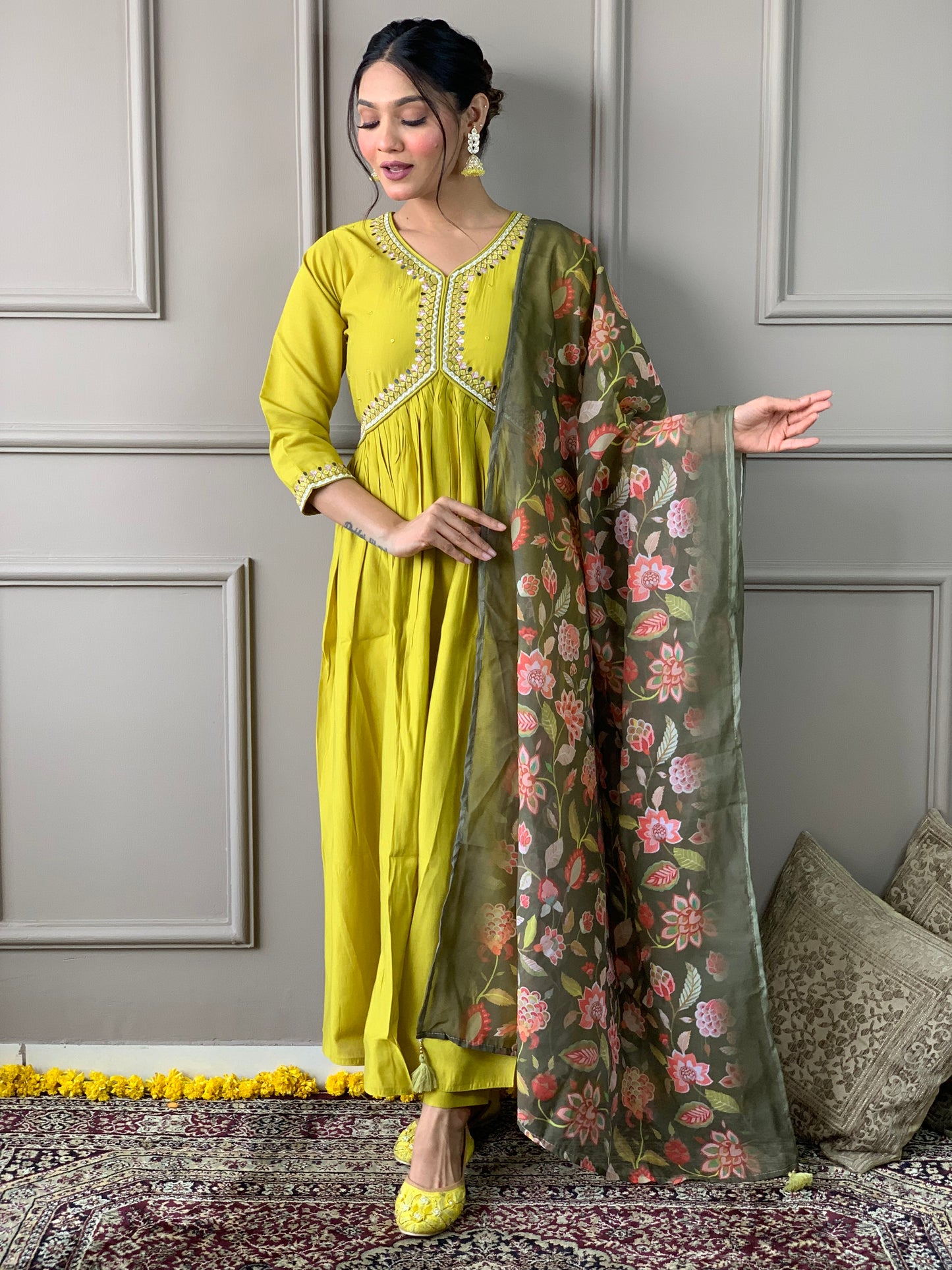 Lime Green Kurta Suit  sets