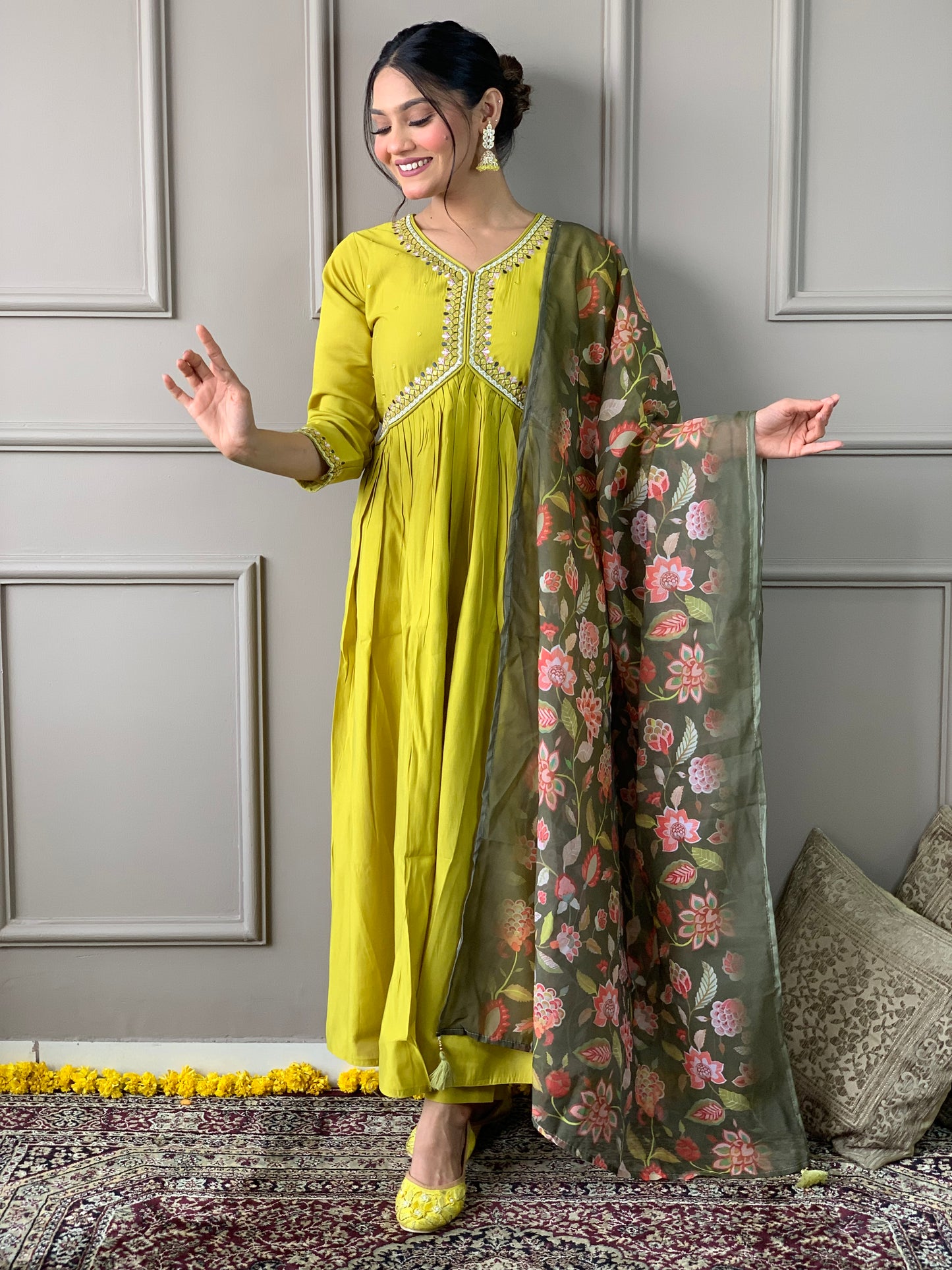 Lime Green Kurta Suit  sets