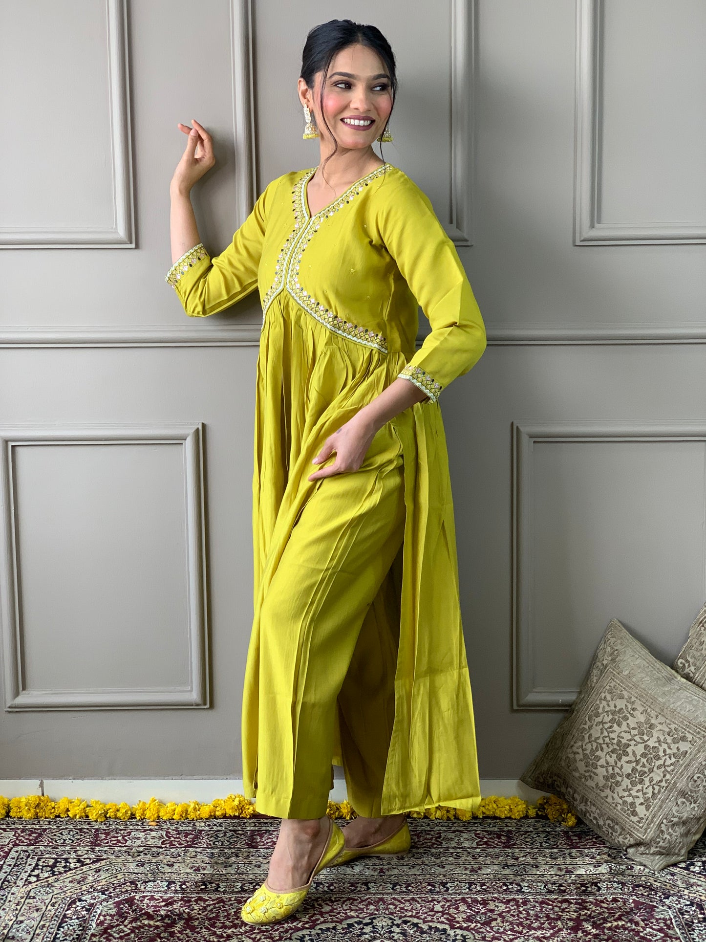 Lime Green Kurta Suit  sets