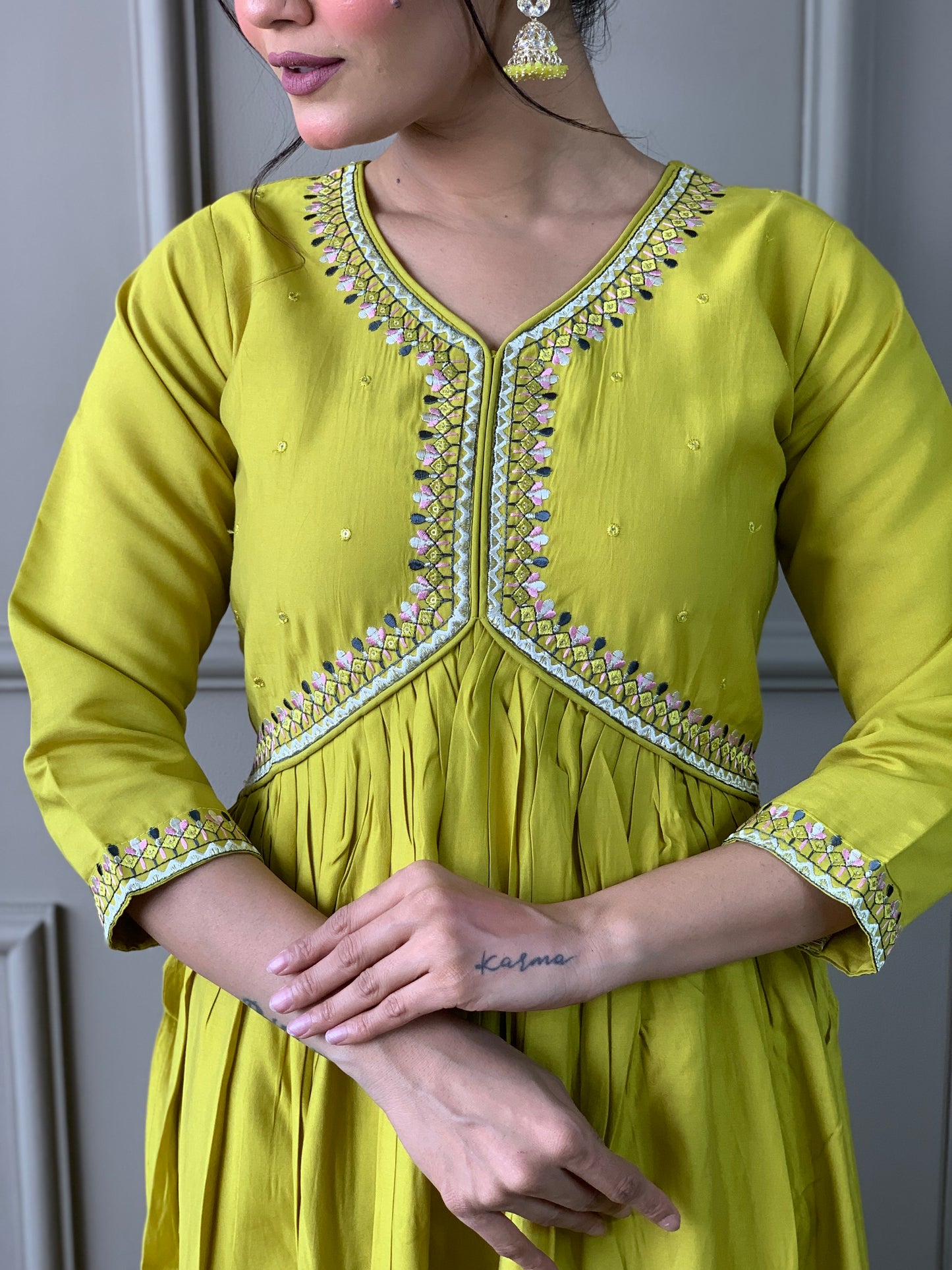 Lime Green Kurta Suit  sets