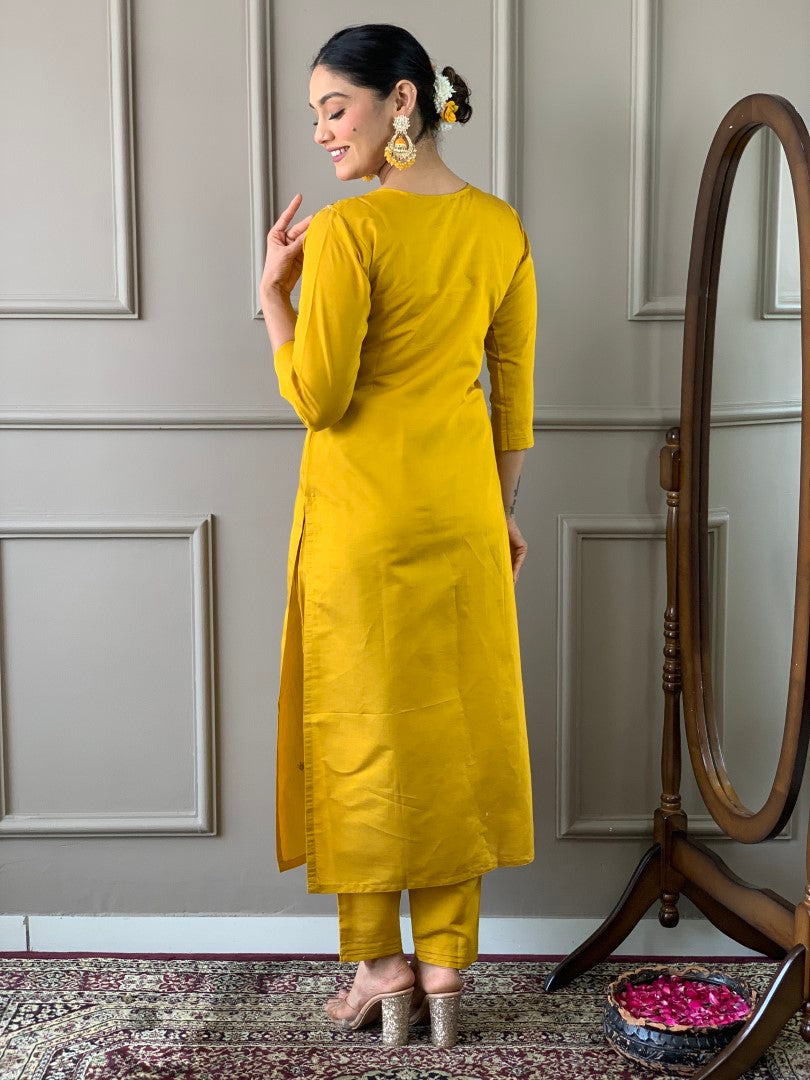 Yellow Muslin Suit Buy Women