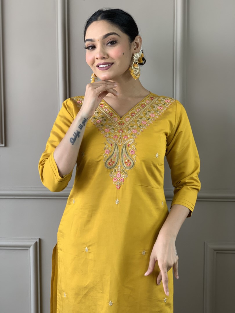 Yellow Muslin Suit Buy Women