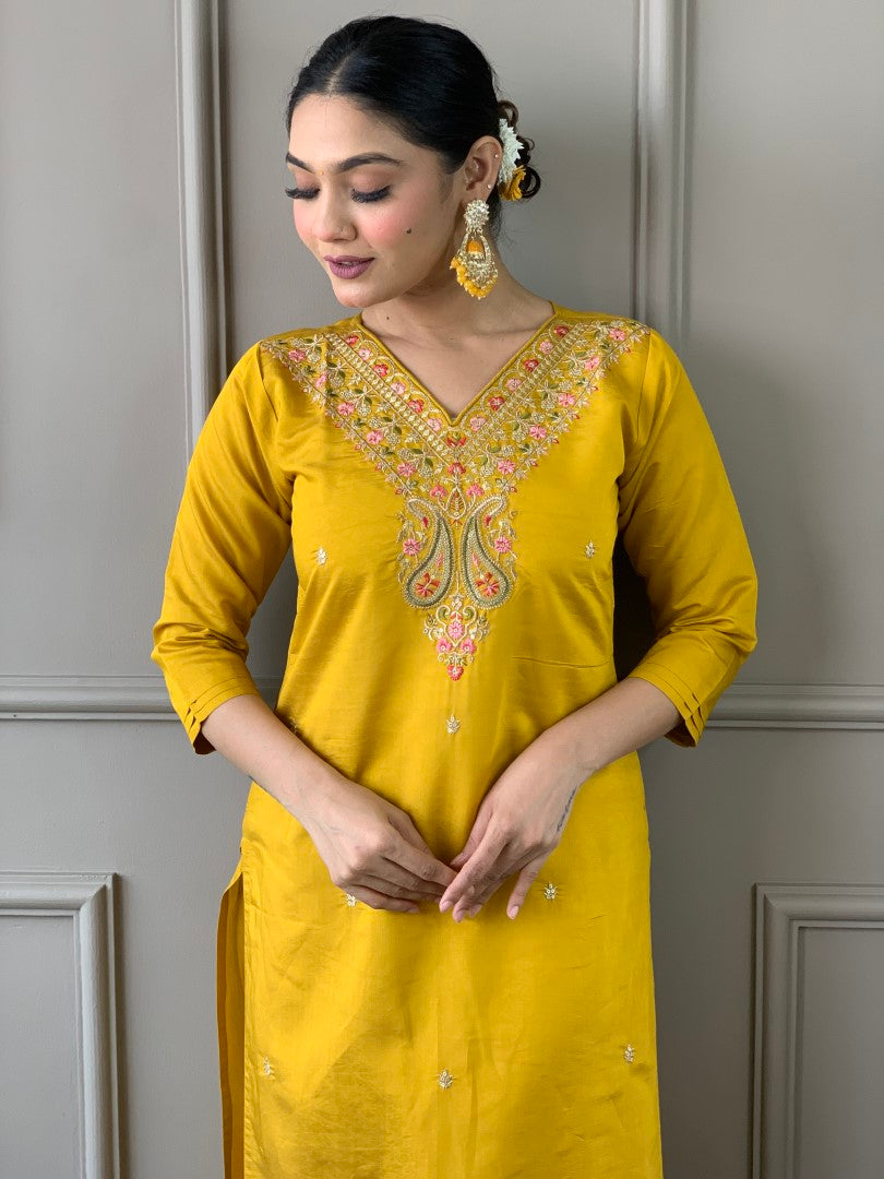 Yellow Muslin Suit Buy Women