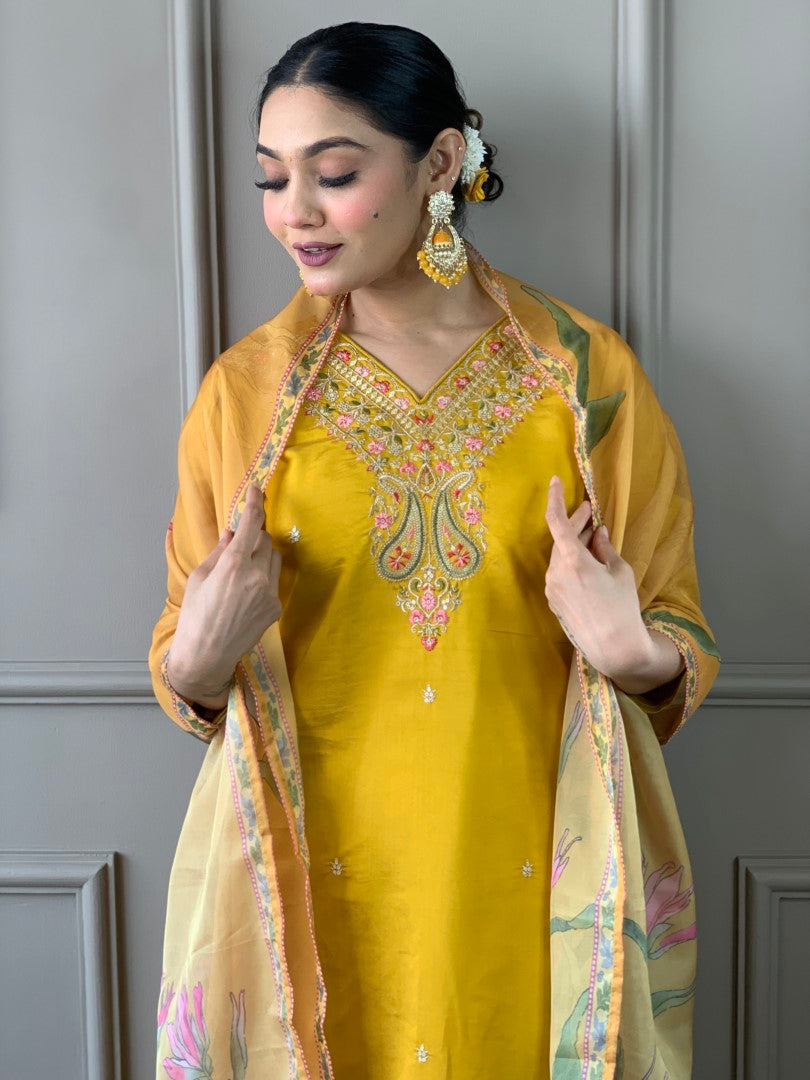 Yellow Muslin Suit Buy Women