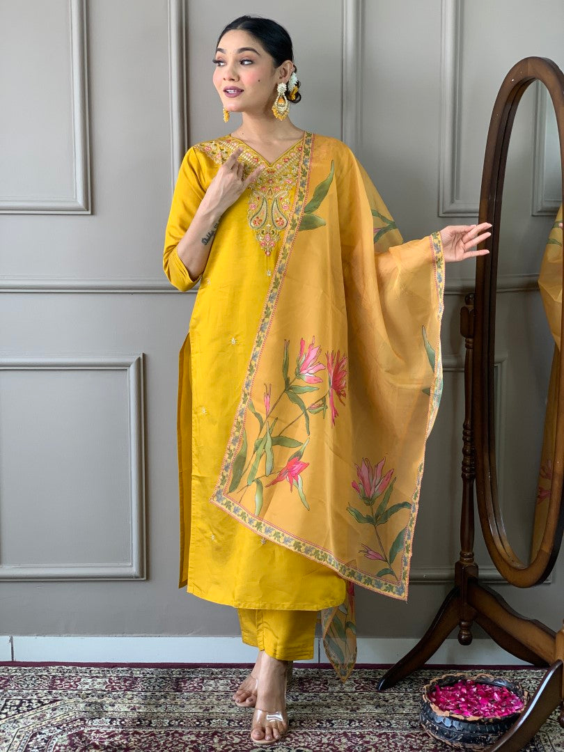 Yellow Muslin Suit Buy Women