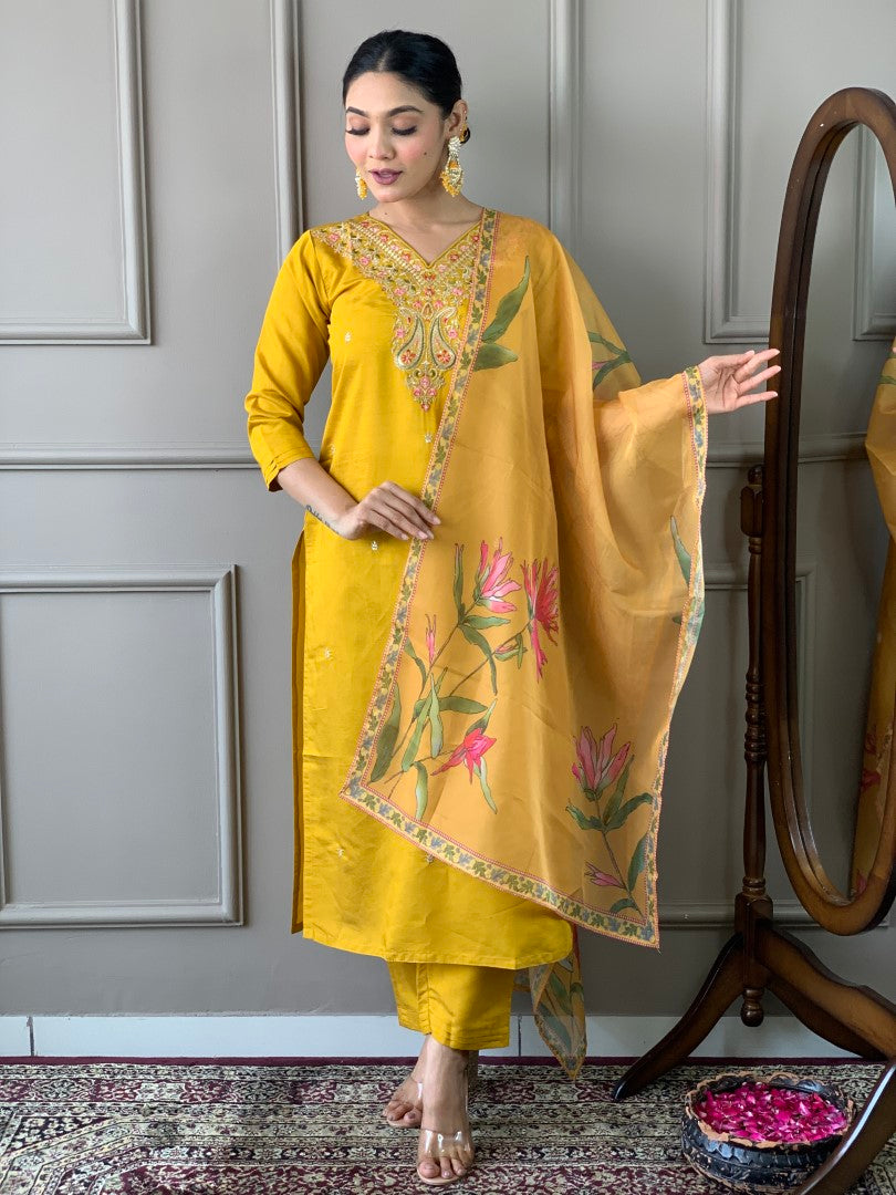 Yellow Muslin Suit Buy Women