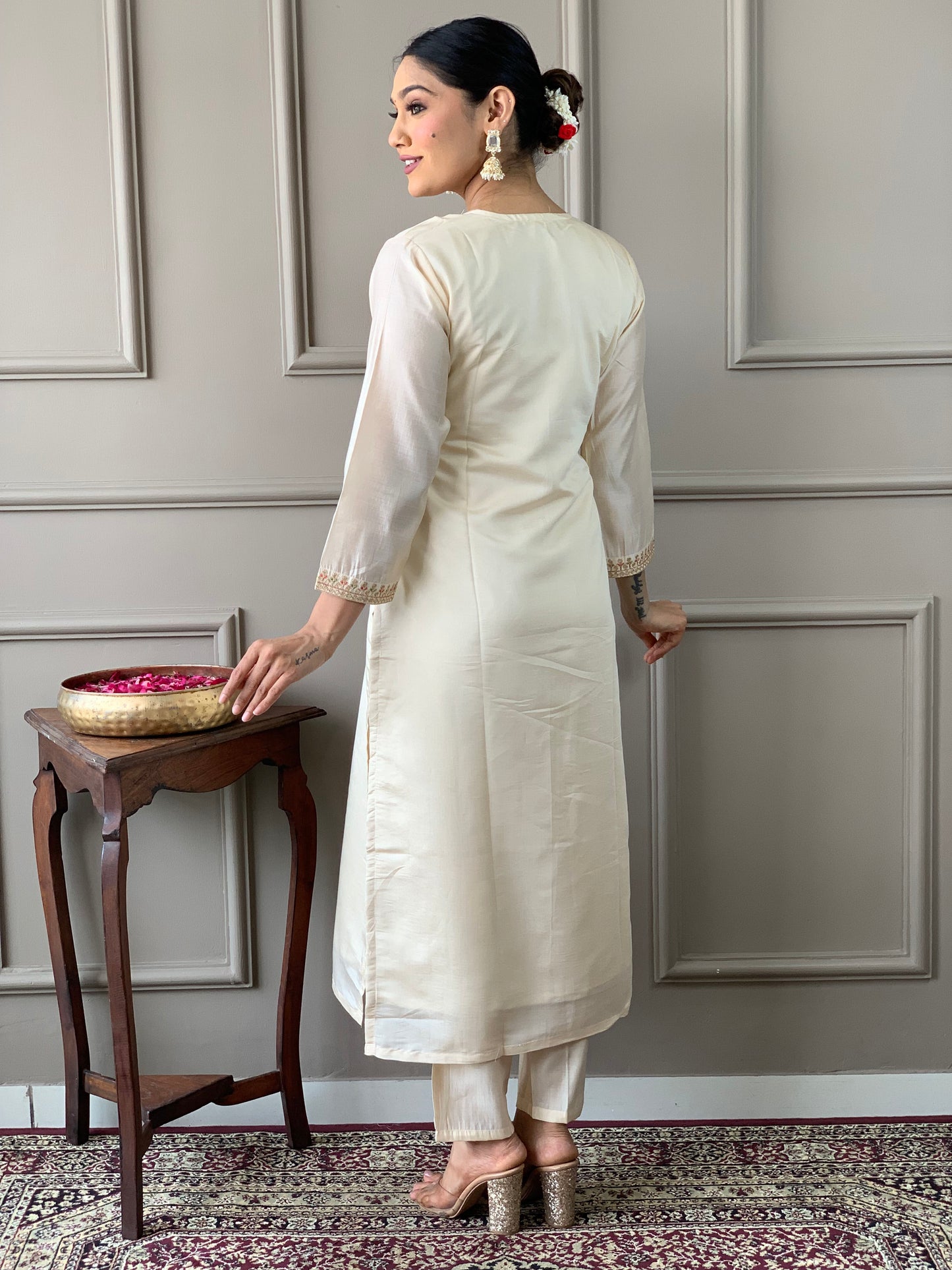 Party Wear Off White  Kurta Sets for Women