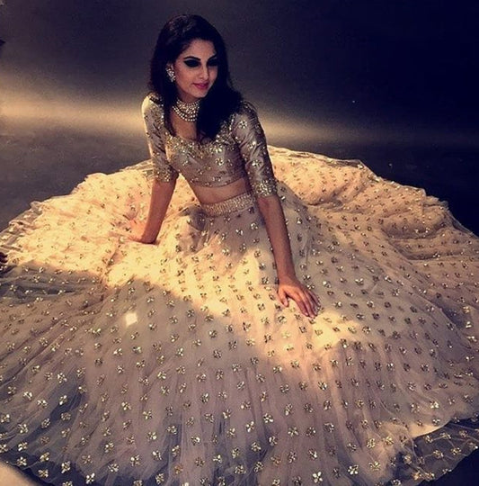 CREAM COLOR LAHENGA CHOLI