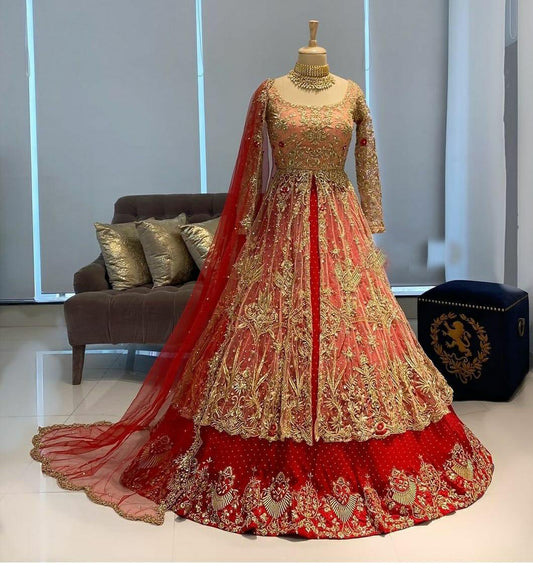 Wedding Wear Red Long Gown