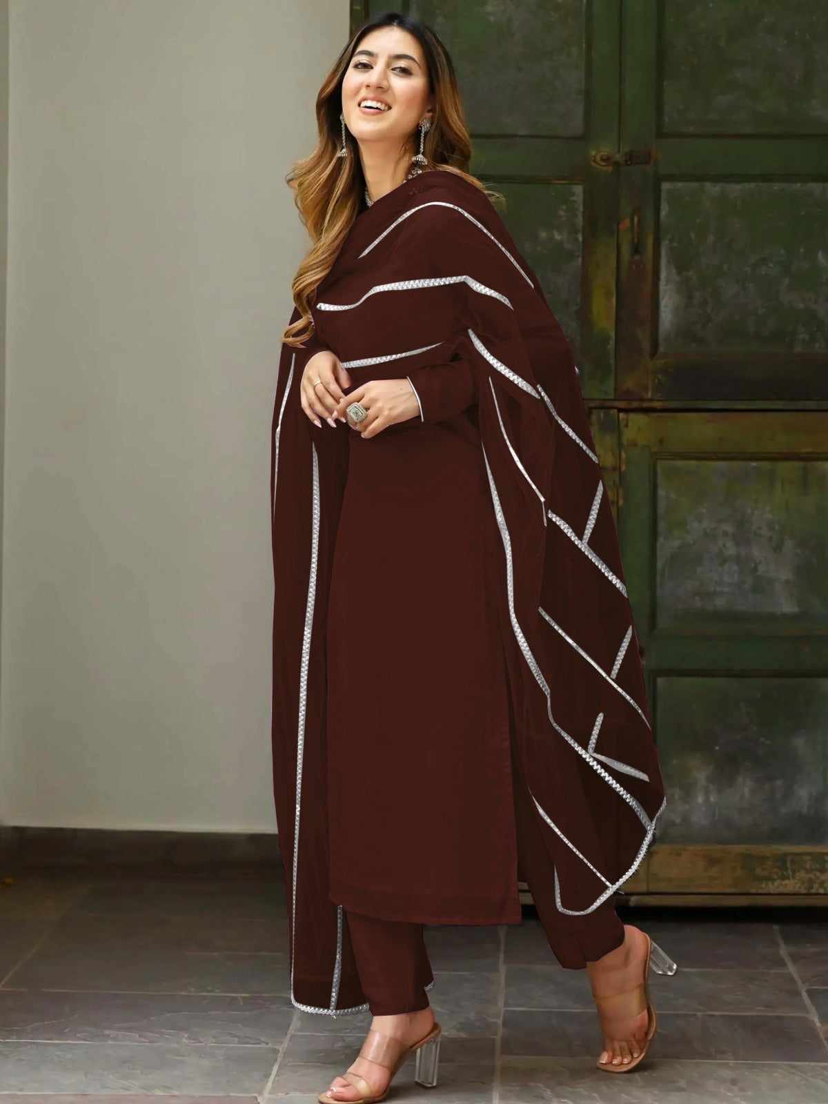 Beautiful  Georgette Kurta Set For Festive Wear