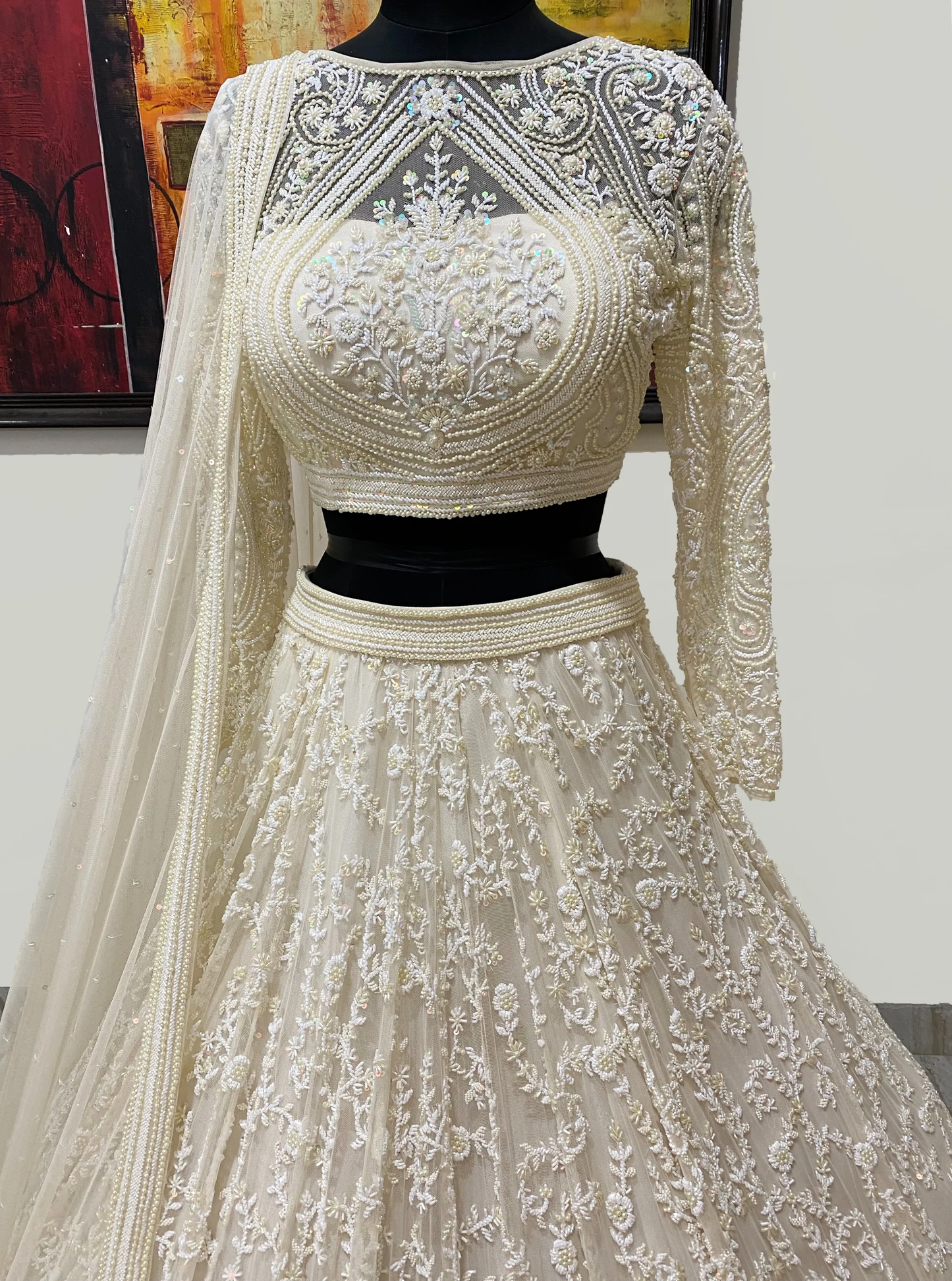 Beautiful White Color Georgette with embroidery Lehenga Choli