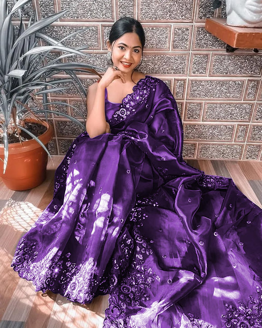 PURPLE COLOR SAREE