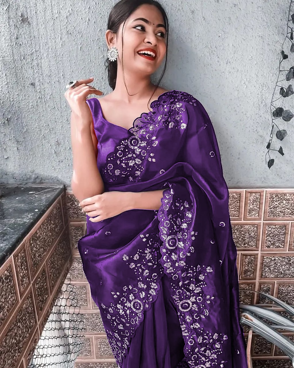 PURPLE COLOR SAREE